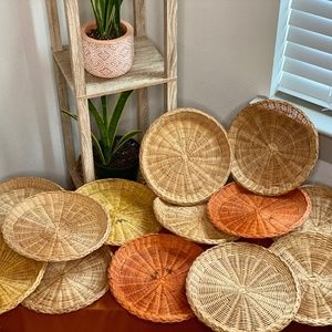 Wicker basket wall art